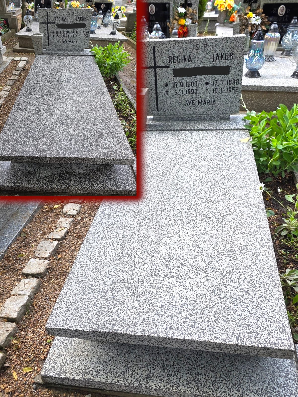 Dokładne mycie nagrobka z lastryko — realizacja CleanGrób